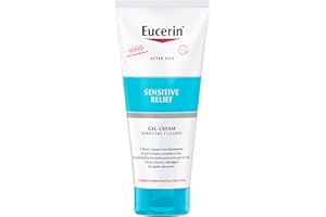 Eucerin After Sun Sensitive Relief Gel-Crema (200 ml), crema de cuerpo y cara aftersun, calmante y regeneradora, hidratante corporal y facial ligero para piel sensible con tendencia a alergias solares