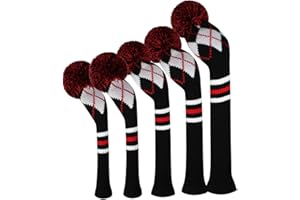 Scott Edward Copritesta da golf in legno, 5 pezzi, copri driver, 1 legno da fairway * 2 ibridi (UT) * 2