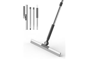 Ibergrif M34103 Balai Raclette Sol de Large 42cm, Raclette Douche Balai en Caoutchouc avec Long Manche réglable (113cm), Lave Vitre, pour Sol, Douche, carrelage, Cuisine, Patio, Jardin