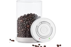 Minidiva Smart Vakuumbehälter für Lebensmittel, Integrierte Vakuumpumpe, Auto Luftdicht verschlossener Glas Kanister für Kaffeebohnen Tee, BPA-frei, mit Datumsaufzeichnung, 950 ml