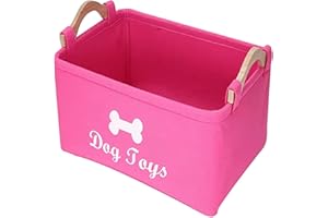 ＡＷＨＡＯ Cesta de Almacenamiento de Juguetes para Perros, Cesta Plegable Grande de Fieltro para Mascotas, Cesta de Almacenamiento de Fieltro, Rosa
