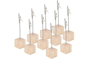 FRUHLING 10 soportes para fotos con pinza de cocodrilo, soporte para tarjetas de lugar, soporte para números de mesa, soporte para fotos, fotos, tarjetas, notas