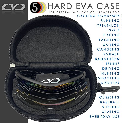 CVC Airwrap POLARISIERTE Fahrradbrillen Radfahren Sportbrillen Sonnenbrillen POLARISED Pro Sports Cycling Running Golf Sunglasses Set with 5 Interchangeable Lenses - 5