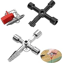 Clés Universelles Multifonctions 4 Voies En Croix, Lot De 2 Pour Robinets Compteurs Eau Et Armoires Electriques Pratique Et Compacte 96214928