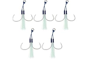 SG Store 5 Pezzi Doppio Jigging Assist Hooks Saltwater Dancing Stinger Jigging Hook Per Tutti I Tipi Di Jigging Vertical Jigging Baits Saltwater Jigging