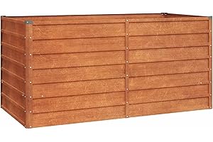 vidaXL Lit Surélevé de Jardin, Jardinière d'Extérieur, Pot de Fleurs, Bac à Plantes, Boîte de Plantation Balcon Patio, 160x80x77 cm Rouillé Acier Corten
