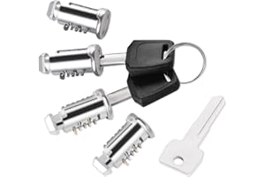 SOPHISTICATE Set di 4 Serrature di Sicurezza per Portapacchi Auto, Compatibili con Lucchetti Thule, Chiave Unica,Antifurto per Barre Portatutto, Scatole Portatutto e Portabici,Portasci