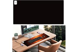 KBIBCK Heated Mouse Pad, 7 Heating Levels Heated Desk Mat, 80x40cm Heated Desk Pad, 4 Hours Automatic Shut-Off,Waterproof Warm Mouse Mat with Digital Display,Large Deskmat for Home Office Work(Black