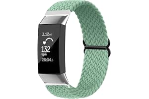 Vozehui elastyczne paski kompatybilne z Fitbit Charge 3/Charge 4, regulowane, wymienne paski do zegarka, miękki nylon, oddychający, pleciony pasek w pętli Solo do ładowania 3/4 kobiet, mężczyzn
