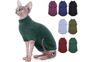 AOFITEE Wintermantel für Katzen, Warm Fleece Katzenpullover Sphynx Katzen Kleidung Haarlose Katze Pullover, Rollkragenpullover Weihnachten Sphynx Pullover Winter Katzenbekleidung Pulli für Katze