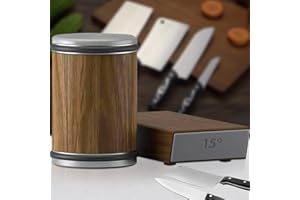 ESTVIIG Rollmesserschärfer, Rollender Messerschärfer, Tumbler Messer schärfen, Rollmesser-Schärfwerkzeug für Küchenmesser, Messerschärfer-Set bietet zwei Schleifwinkel von 15°und 20°