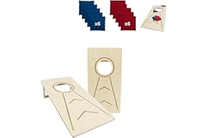 ‎MAMOI Cornhole gra imprezowa do użytku na zewnątrz, do użytku wewnątrz i na plaży, dla dzieci i dorosłych, w zestawie woreczki z otworami workowymi.
