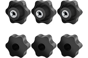 Jeboler Sterngriffmutter M8 6 Stück, Rändelschraube Äußerer Durchmesser 50mm, Sterngriffmutter Innengewinde Verzinktes Eisen für Maschinen und Anlagen, Möbel, Werkzeugmaschinen, Fitnessgeräte