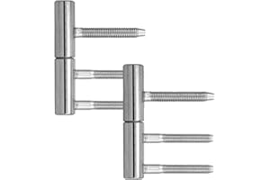 Tianher Charniere, 2 Pcs 3-pièces Paumelles de Porte pour Portes en Bois Charnière de Porte Set de Charniere Porte Charnières Porte Paumelle Porte pour Portes Intérieures, Huisseries (Nickelé）