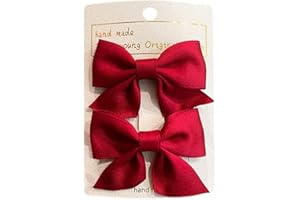ZKGYUS 1 paire de pinces à cheveux en forme de nœud pour filles - Antidérapantes - Accessoire de cheveux tendance pour femme - Pour Noël, mariage, anniversaire (rouge)