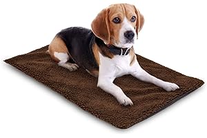 ‎BELLA & BALU Bella & Balu Mata termiczna dla zwierząt domowych, w zestawie ze ściereczką z mikrofibry do czyszczenia łap; samonagrzewająca i izolująca mata termiczna z mięciutką, miękką poszewką, dla psów i kotów (rozmiar S, 65 x 46 cm)