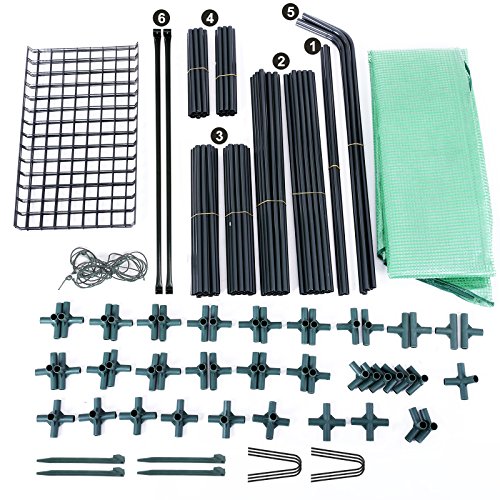 Songmics Foliengewächshäuser Tomatenhaus mit 140 g/m² PE 143 x 143 x 195 cm GWP12L - 8