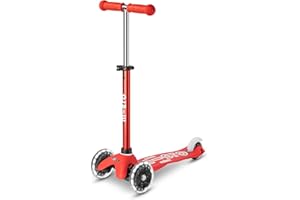 Micro® Mini Deluxe LED | Patinete Infantil Premium 3 Ruedas con Luces LED sin Pilas| Manillar Ajustable y Desmontable | Plataforma Antideslizante | Giro por Inclinación | Niños y Niñas | +2 Años