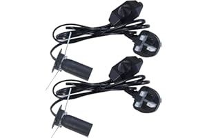 KC CABLE Himalayan salt lamp replacement light fitting e14 bulb holder, 2PACK 6FT Salt Lamp Spare Power Cord Cable with Dimmer Control switch (2PACK salt lamp cord)