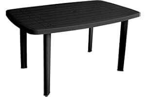 Multistore 2002 Urban Living SUNNYDAYS LE PLASTIK - TAVOLO DA GIARDINO FARO GRIGIO ANTRACITE 140X90XH72CM