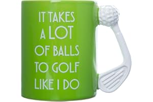 Boxer Gifts Zabawny kubek na prezent golfowy - 'It Takes A Lot Of Balls' - nowość żart prezenty golfowe dla mężczyzn i kobiet - zabawny sekretny prezent od Mikołaja dla golfistów na Boże Narodzenie,