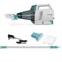 Intex 28628 - Aspirapolvere Vacuum Ricaricabile ZR200 per Piscine e Spa, con Asta 280 cm e Due Teste Aspiratrici