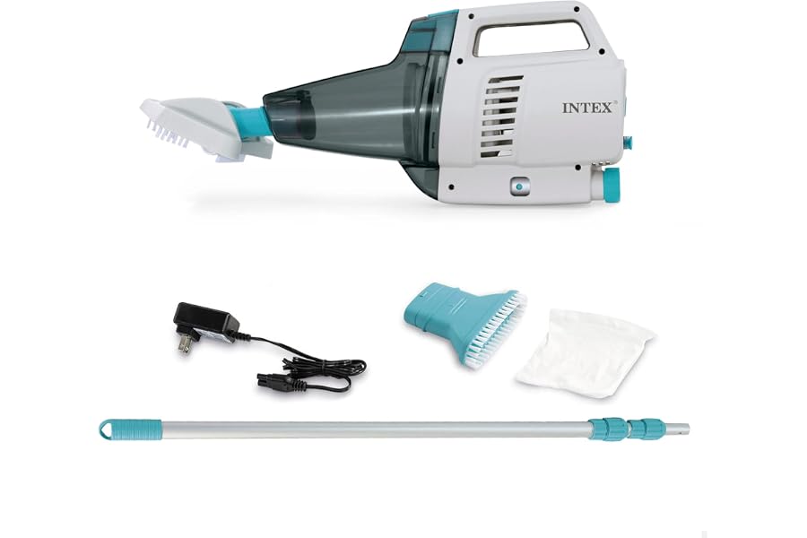Intex 55253 Aspiradora Manual Recargable, para Piscina, Limpiafondos Piscina, Batería Recargable con hasta 100 Minutos de Aut