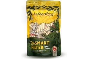 Mister Canapa, Activated Carbon and Natural Cellulose Filters, Pack of 250, Diameter 6 mm