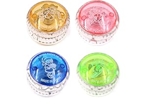 GENERIC 4 Pcs Light Up Yo Yo Balls, Flashing Responsive Yoyo Toys for Kids, Colorful LED Light Up Yoyo, Perfect for Beginners, Party Favors, and Fun Trick Play for Kids