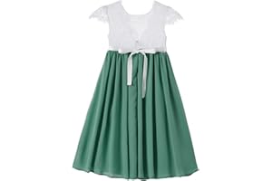 Beganly Mädchen Festtagskleider Spitze V-Rücken Kleid ärmellos Flauschig Tüll Prinzessin Partykleid Blumenmädchen Kleider