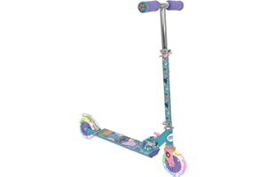 Disney Stitch Roues Lumineuses pour Trottinette | Unisexe Filles ou garçons | Pliable et réglable 2 Roues Enfants à partir de 5 Ans sous Licence Officielle