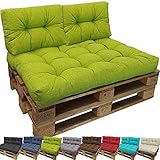 PROHEIM Outdoor Palettenkissen Lounge Palettensofa Indoor/Outdoor schmutz- und Wasserabweisende Palettenauflage Palettenpolster für Europaletten, Farbe:Apfelgrün, Variante:Kurzes Rückenkissen