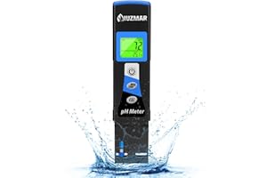 UIUZMAR Misuratore di pH per Acqua, Misuratore di Temperatura del pH con ATC, Controlla il Livello di pH per Idroponica, Piscina, Acquari, Sistema RO, Produzione di Birra, Acqua Potabile, Acqua Pozzo