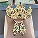 Produktbild XPY&DGX Bridal Hochzeit Ballsaal Haarnadel Haarschmuck,Braut Kopfschmuck europäischen Retro Königin Krone Ohrringe Hochzeit Kleid Zubehör Haarschmuck, grüne Krone + Ohrclip