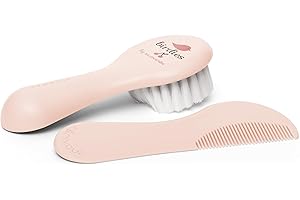 Suavinex Cepillo y Peine para Bebés, Ideal Recién Nacidos, Cepillo de Fibras Pobladas y Suaves, Peine con Cantos Redondeados, Sin Tirones, Respeta el Cuero Cabelludo, Rosa
