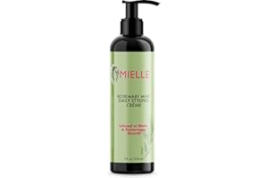 Mielle Organics Rosemary Mint Multi-Vitamin Daily Styling Creme für die Definition von lockigem Haar, paraben- und silikonfrei, 240 ml, weiß