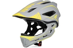 Kavolet Fahrradhelm Kinder, Kinderhelm Integriert Kinder Fullface Helm mit Abnehmbarem Kinnschutz, Downhill Helm für Radfahren, Skateboarden, Rollschuhlaufen, Roller (Unisex 52-58cm)