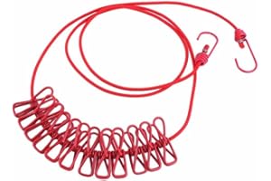 GKONGU 185CM Duradero Salvaje portátil portátil Resistente al Viento de la Cuerda de Tender la Ropa 12 Clavijas Clips de suspensión de Ropa de Secado de Ropa de Colgar Cuerda línea