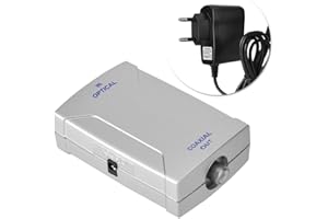 Lazmin112 Convertitore Interruttore Digitale, Adattatore convertitore coassiale Toslink da Ottico a coassiale(Argento)