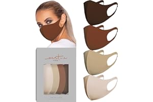 VIRTUE CODE Second Skin Cloth Face Mask Pack. 4 Buttery Soft Masks Washable Fabric - Desert Rose Face Mask Reusable. Stretchy, Comfortable, Fresh Facemask.
