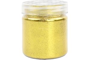 KASLAIDER Glitter Polvere Glitterata, Oro Glitter, Polvere Glitterata Brillantini Oro, Craft Glitter per Decorazioni, 0,2mm Artigianale Glitter Paillettes Glitter Polvere per Unghie Artigianato Fai da Te 100g