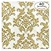 Produktbild iFancy Servietten Ornament Gold (40 Stück) 33x33cm dreilagig - perfekt für Hochzeit, Geburtstag, Jubiläum, Weihnachten, Silvester & Co. - Papierservietten