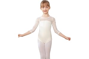 AOQUNFS Mädchen Masche Langarm/Ärmellos Ballett Body Kinder Turn Leotards Mädchen Gymnastikanzug, AM3000ZX