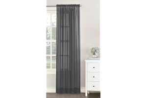 NetCurtainsUK Single Plain Voile Net Curtain Sheer Panels Slot Top Heading (Grey, 140cm (55'') Wide x 122cm (48'') Drop) (HMPVP01)