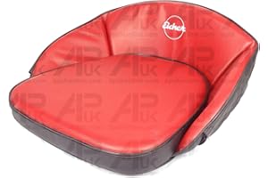 APUK Seat Pan Cushion Red and Black with Logo Replacement for Eicher MF Massey Ferguson Tractor