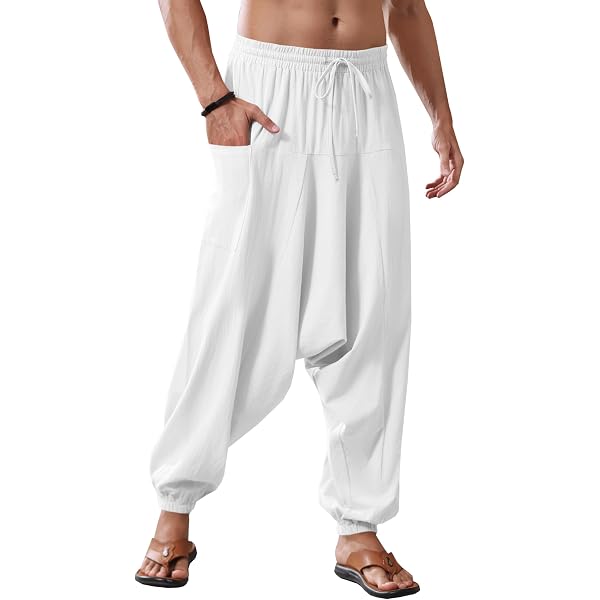 PANASIAM Pantaloni Baggy Casual – 100% Cotone – Jogger Larghi Con Cucitura Ginocchio – Colore Oliva – Taglia L
