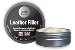 THE SCRATCH DOCTOR Scratch Doctor Leather Filler Repair Compound Fill Holes Cracks Scratches Scuffs on Leather Furniture Car Seats Shoes and Bags (Cream, 10ml)