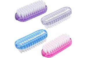 NETSPOWER 4 Pcs Nail Brushes Hand Brush Plastic Fingernail Scrubber Two-Sided Scrubbing Brushes Finger Tip Cleaning Brushes for Toes Nails Hands Cleaning Nail Art