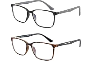 ZENOTTIC Gafas de Lectura para Hombre - Filtro de Luz Azul Presbicia Montura Quadrada - Bisagras de Resorte Anti-Reflejantes para Computadora