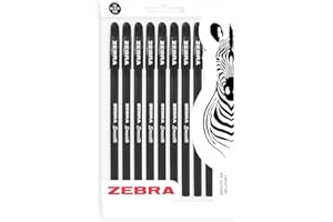 ZEBRA PEN Zebra Doodler'z Stick Gel Ballpoint Pen - 1.0mm - Black Barrels & Black Ink - Pack of 10